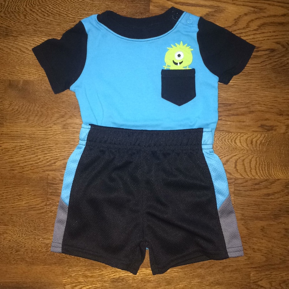 Monster pocket onesie w/ shorts
